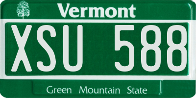 VT license plate XSU588