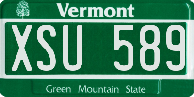 VT license plate XSU589