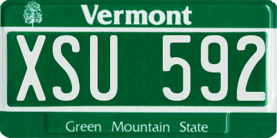 VT license plate XSU592
