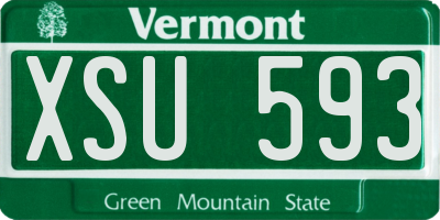VT license plate XSU593