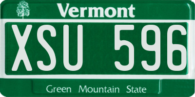 VT license plate XSU596