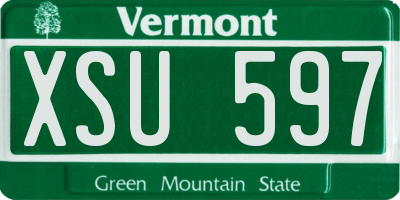 VT license plate XSU597
