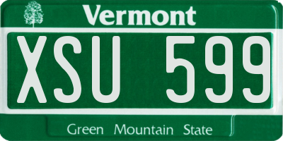 VT license plate XSU599