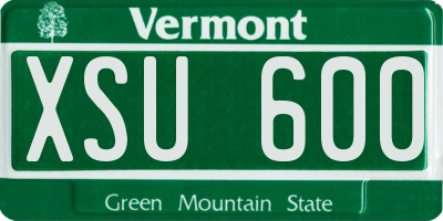 VT license plate XSU600