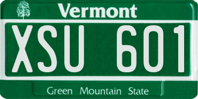 VT license plate XSU601
