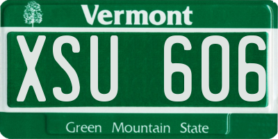 VT license plate XSU606