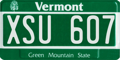 VT license plate XSU607