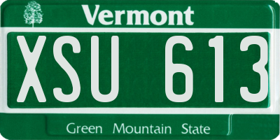 VT license plate XSU613