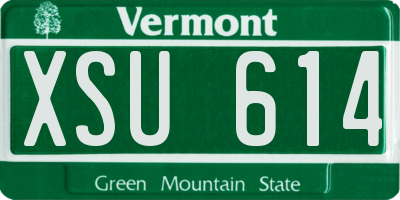 VT license plate XSU614