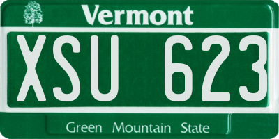 VT license plate XSU623