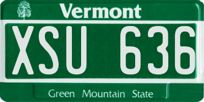 VT license plate XSU636