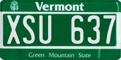 VT license plate XSU637