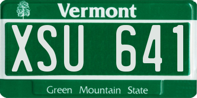 VT license plate XSU641