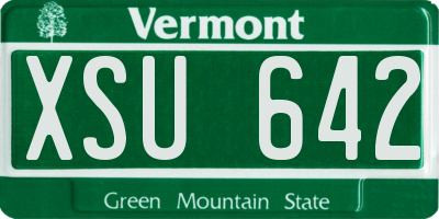 VT license plate XSU642