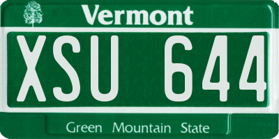 VT license plate XSU644
