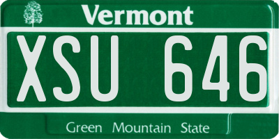 VT license plate XSU646