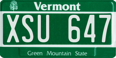 VT license plate XSU647