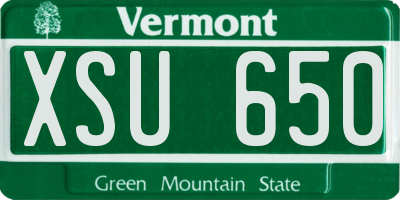 VT license plate XSU650