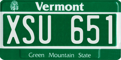 VT license plate XSU651
