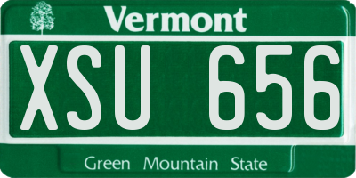 VT license plate XSU656