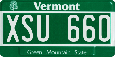 VT license plate XSU660