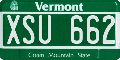VT license plate XSU662