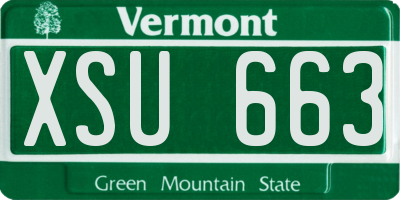 VT license plate XSU663