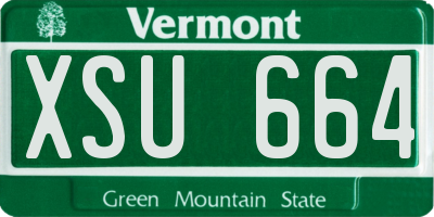 VT license plate XSU664