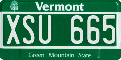 VT license plate XSU665