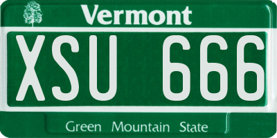 VT license plate XSU666