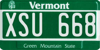 VT license plate XSU668