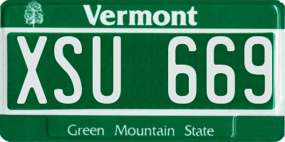 VT license plate XSU669