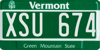 VT license plate XSU674