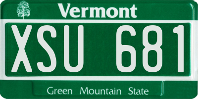VT license plate XSU681