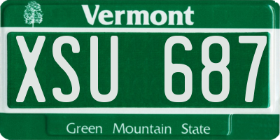 VT license plate XSU687