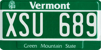 VT license plate XSU689