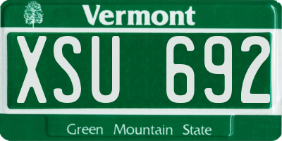VT license plate XSU692