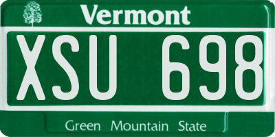 VT license plate XSU698
