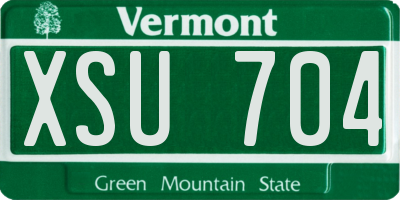 VT license plate XSU704