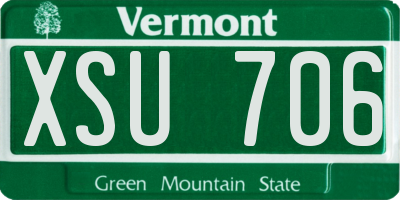 VT license plate XSU706