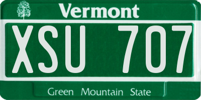 VT license plate XSU707