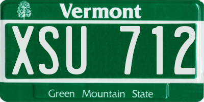 VT license plate XSU712