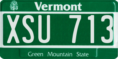 VT license plate XSU713