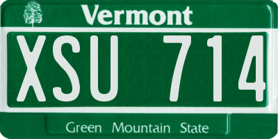 VT license plate XSU714