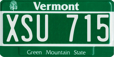 VT license plate XSU715