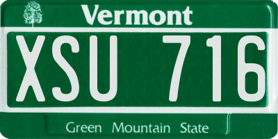 VT license plate XSU716
