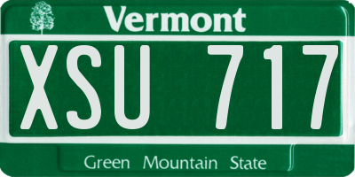 VT license plate XSU717
