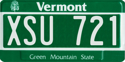 VT license plate XSU721