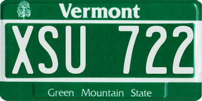VT license plate XSU722