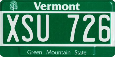 VT license plate XSU726